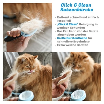 Bluepet *ZupfZeug* Fellbürste mit Click Clean Selbstreinigend |Sanfte Katzenbürste Zupfbürste | Kurzhaar bis Langhaar - 5