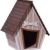 dobar 55012 Hundehütte ,XL Outdoor Hundehaus für große Hunde , Platz für ein Hundebett , Hundehöhle mit Spitzdach , 90x77x109 cm , 14kg Holzhütte , entfernbarer Boden | Farbe: braun/grau - 1