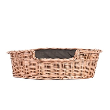 Cestino In Vimini Per Gatti E Cani E-wicker24 - Cuccia Naturale 60x46x48 Cm, Colore Crema/Beige - Foto 4