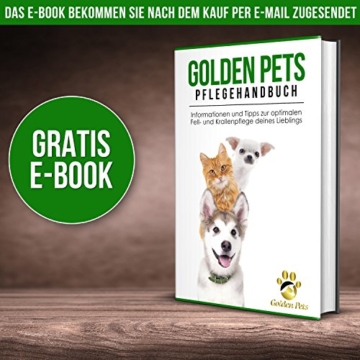 Golden Pets Selbstreinigende Katzenbürste & Hundebürste Kurz bis Langhaar geeignet | Kleine - große Tiere | Schnelle Reinigung | + Gratis Pflegehandbuch - 7