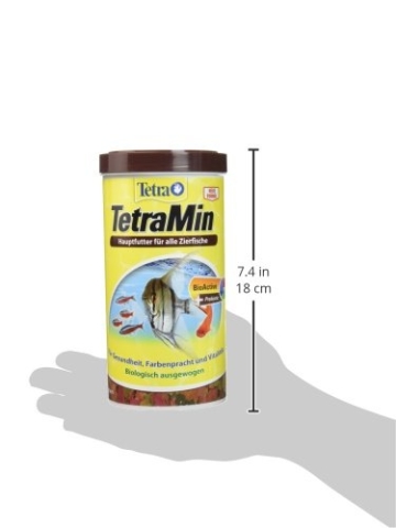 TetraMin (Hauptfutter für alle Zierfische in Flockenform, für ein langes und gesundes Fischleben und klares Wasser, plus Präbiotika für verbesserte Körperfunktionen und Futterverwertung), 1 Liter Dose - 8
