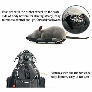Cisixin Elektrische Drahtlose Fernbedienung Ratte Maus Spielzeug Haustier Katzen Spielzeug Maus für Haustiere, 11,15in - 5