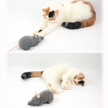 Cisixin Elektrische Drahtlose Fernbedienung Ratte Maus Spielzeug Haustier Katzen Spielzeug Maus für Haustiere, 11,15in - 7