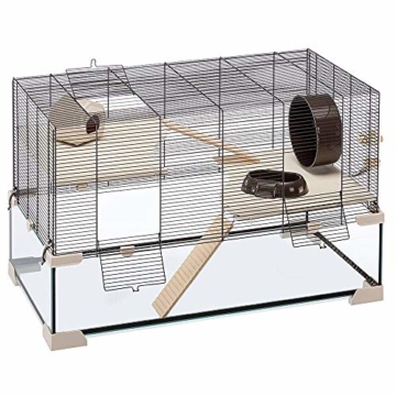 Ferplast Käfig für Hamster oder Mäuse Karat 60 Lebensraum für kleine Nagetiere, Struktur auf zwei Ebenen mit Zubehör, Flüssigkeitsresistente Etagen, 78,5 x 45,5 x 52,5 cm - 2