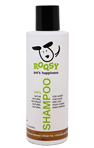 ROQSY Natur Hundeshampoo vegan Naturshampoo für Hunde Aller Rassen, Größen und Fellfarben; gegen Geruch und Juckreiz, für weisses Fell, Naturprodukt, auch für Welpen und Sensible Haut oder Allergien - 1