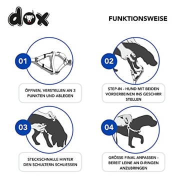 DDOXX Hundegeschirr Air Mesh, Step-In, verstellbar, gepolstert | viele Farben & Größen | für kleine, mittlere & große Hunde | Brust-Geschirr Hund Katze Welpe groß | Katzen-Geschirr klein | Blau, M - 4