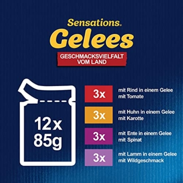 FELIX Sensations Gelees Katzenfutter nass in Gelee, Sorten-Mix, 6er Pack (6 x 12 Beutel à 85g) - 5