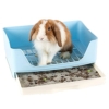 Baffect Corner Rabbit Litter Tray Ecke Toilette Haus, große Kaninchen Käfig Katzentoilette mit herausnehmbarer Schublade für Kleintier Kaninchen Meerschweinchen L (blau) - 1