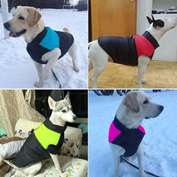 FEimaX Hundemantel Hundejacke Wasserdicht Warme Hund Jacke für Kleine Mittlere Große Hunde Haustier Kleidung Winterjacke Baumwolle Welpen Weste für Kaltes Wetter (S, Blau) - 5