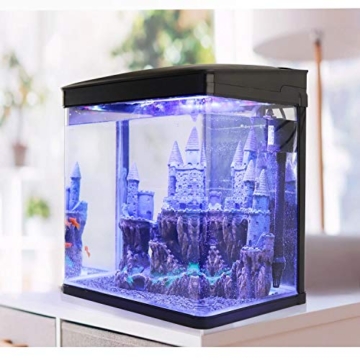 Nobleza - Nano-Fischtank-Aquarium mit LED-Leuchten & Filtersystem, tropischeAquarien, 7 Liter, Schwarz - 2