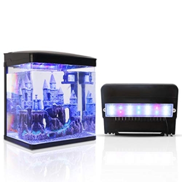 Nobleza - Nano-Fischtank-Aquarium mit LED-Leuchten & Filtersystem, tropischeAquarien, 7 Liter, Schwarz - 3