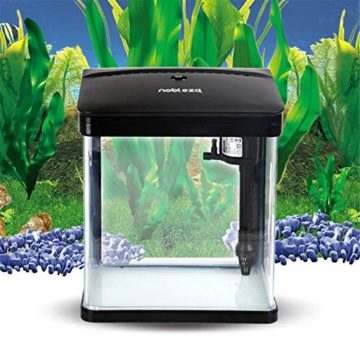 Nobleza - Nano-Fischtank-Aquarium mit LED-Leuchten & Filtersystem, tropischeAquarien, 7 Liter, Schwarz - 8