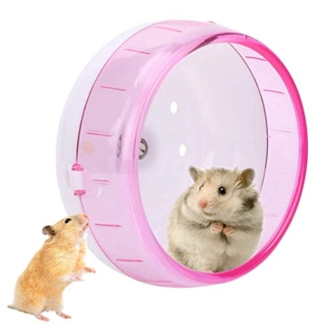 zfdg Kleintierspielzeug Laufrad, Hamsterrad, Übungsrad für Hamster, Silent Hamster Wheel, Hamsterrad Kunststoff, für Totoro Mouse Eichhörnchen Kleintier Haustier Sporttrainingsspielzeug (Rosa) - 1