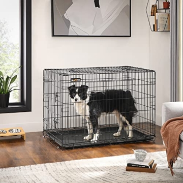 FEANDREA Hundekäfig, Hundebox, klappbar, 107 x 70 x 77,5 cm, schwarz PPD42H - 2