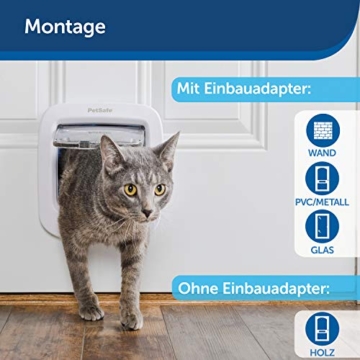 PetSafe Mikrochip Katzentür, Selektiver Zugang für Ihre Katze, hält fremde Tiere draußen, Katzen bis 7 kg, Weiß - 5
